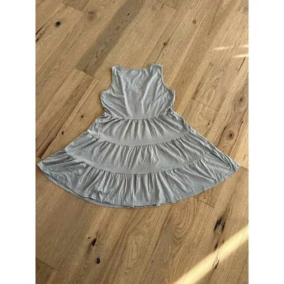 Halife Womens Gray Button Front Casual Swing Pleated Summer Sun Dress Size XL - Picture 5 of 10